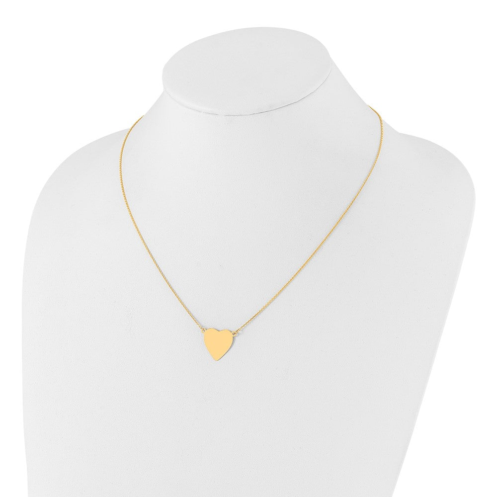 14k Plain .018 Gauge Heart Engravable Disc Necklace