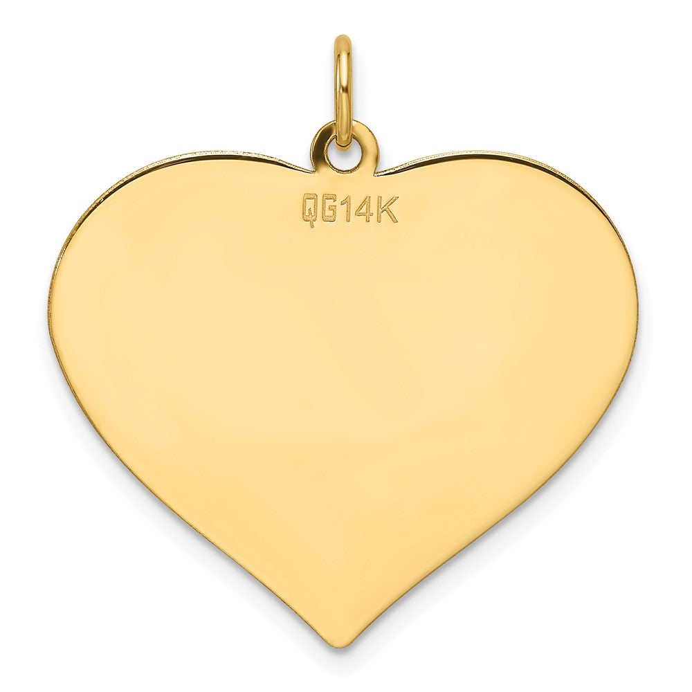 14k Plain .013 Gauge Engravable Heart Disc Charm