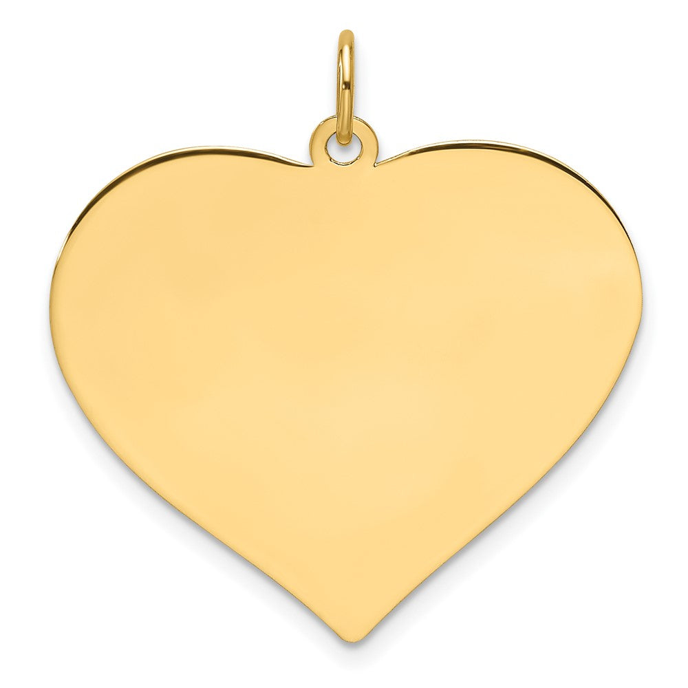 14k Plain .018 Gauge Engravable Heart Disc Charm