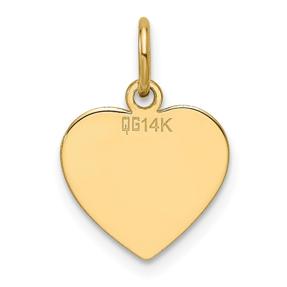 14k Plain .013 Gauge Engravable Heart Disc Charm