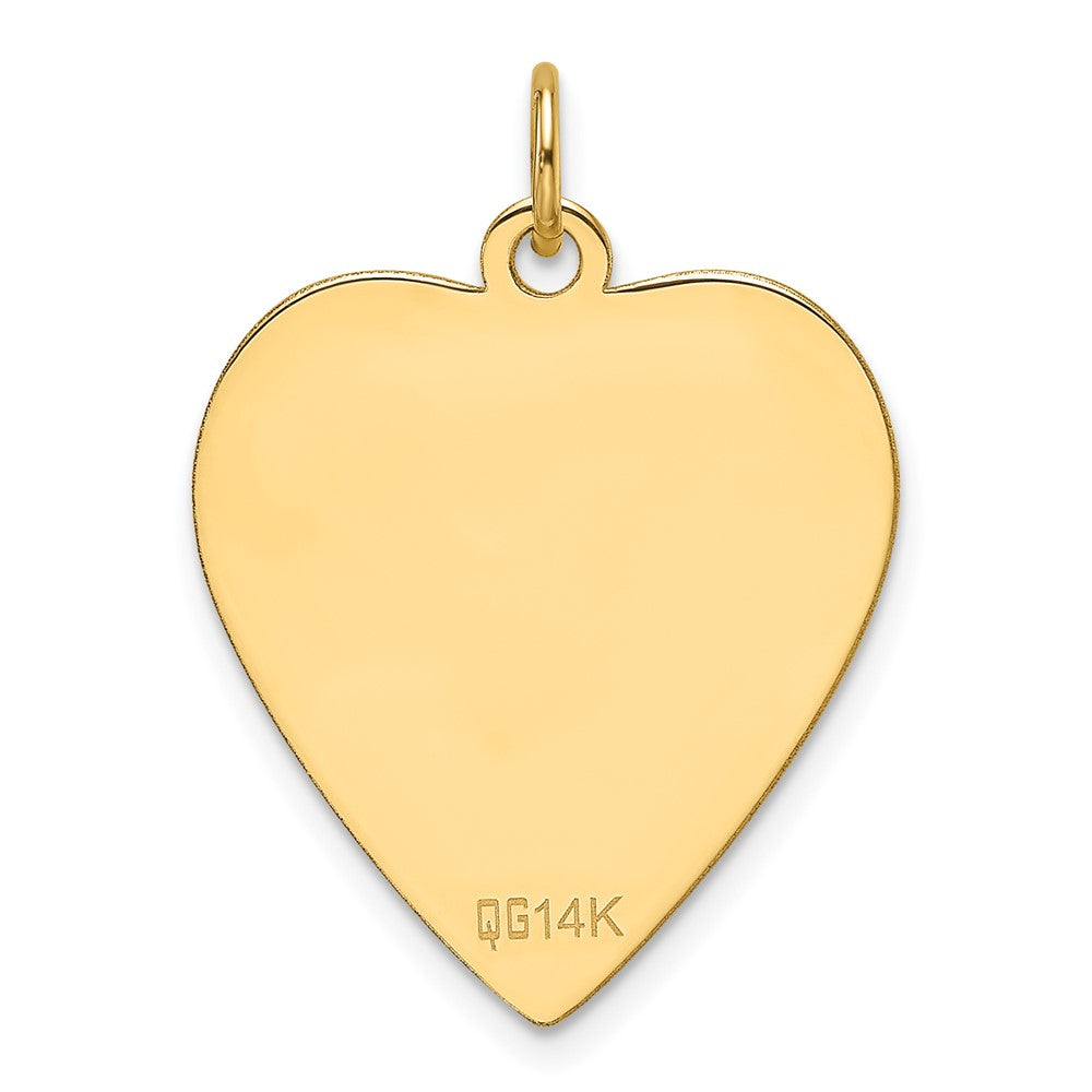 14k Plain .013 Gauge Engravable Heart Disc Charm