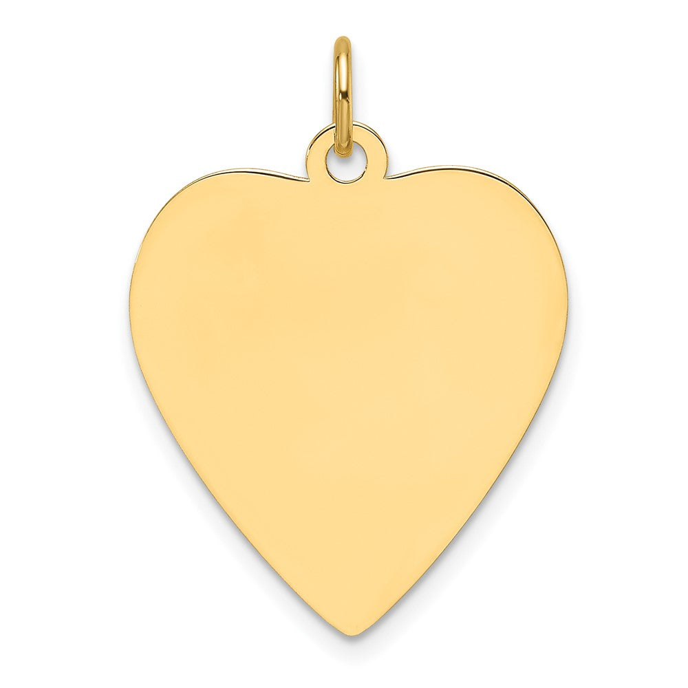 14k Plain .013 Gauge Engravable Heart Disc Charm