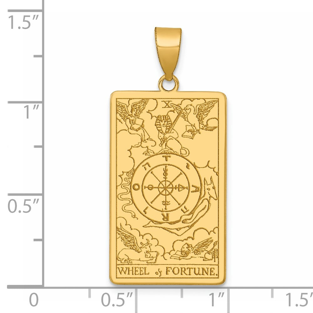 14ky Wheel of Fortune Tarot Card Pendant