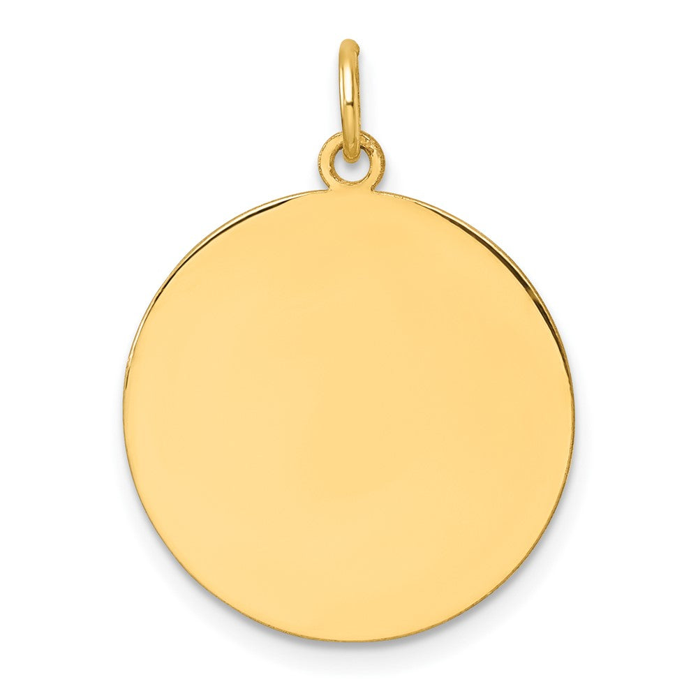 14k Plain .013 Gauge Circular Engravable Disc Charm