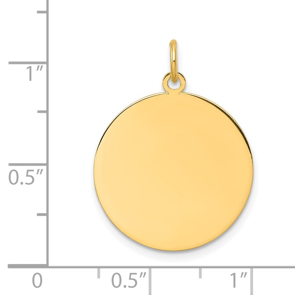 14k Plain .011 Gauge Circular Engravable Disc Charm