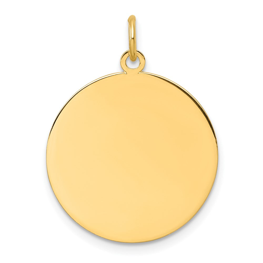 14k Plain .027 Gauge Circular Engravable Disc Charm