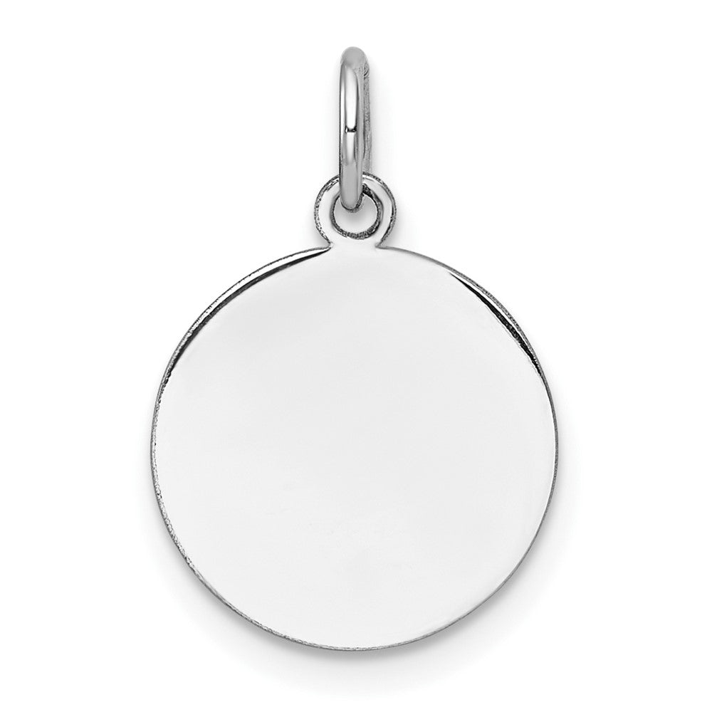 14k White Gold Plain .013 Gauge Circular Engravable Disc Charm