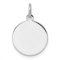 14k White Gold Plain .027 Gauge Circular Engravable Disc Charm