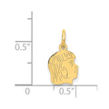 14k .013 Depth Engravable Girl Head Charm