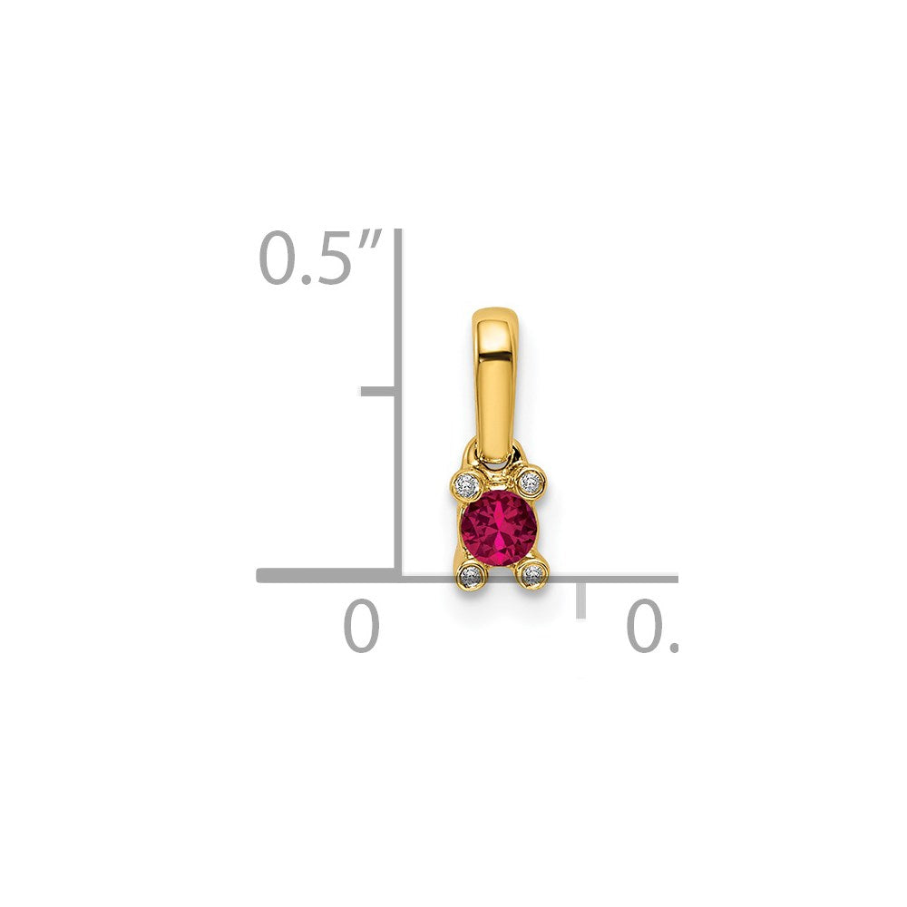 14K Family Jewelry Geniune Stone & Diamond Set Pendant