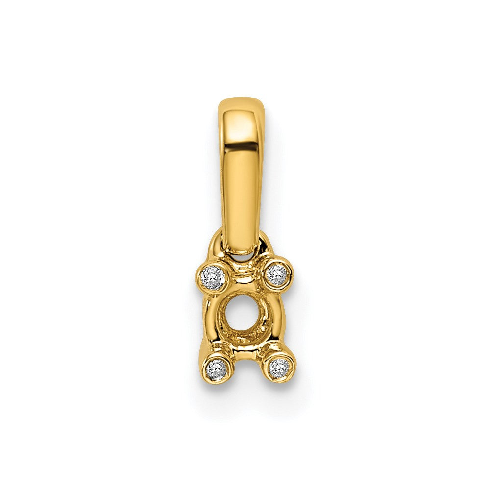 14K Family Jewelry Geniune Stone & Diamond Set Pendant