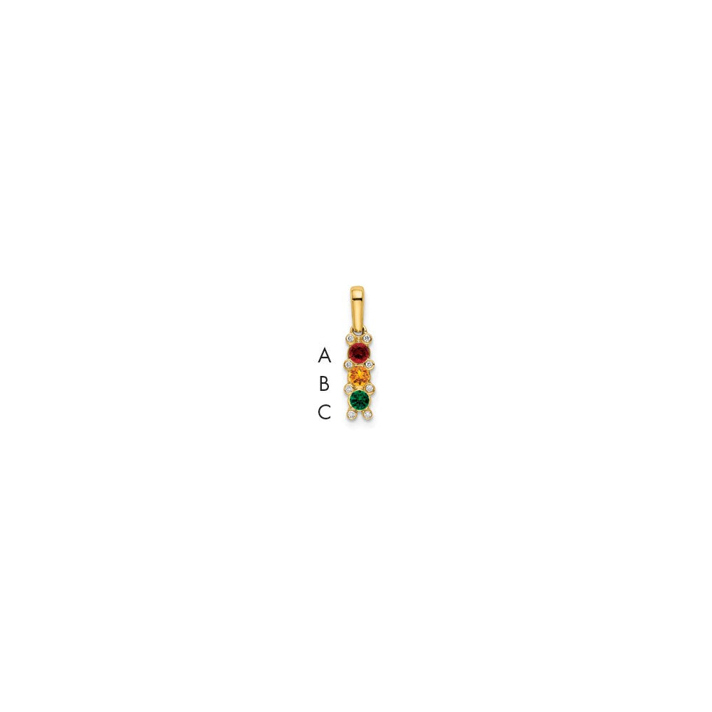 14K Family Jewelry Diamond Semi-Set Pendant