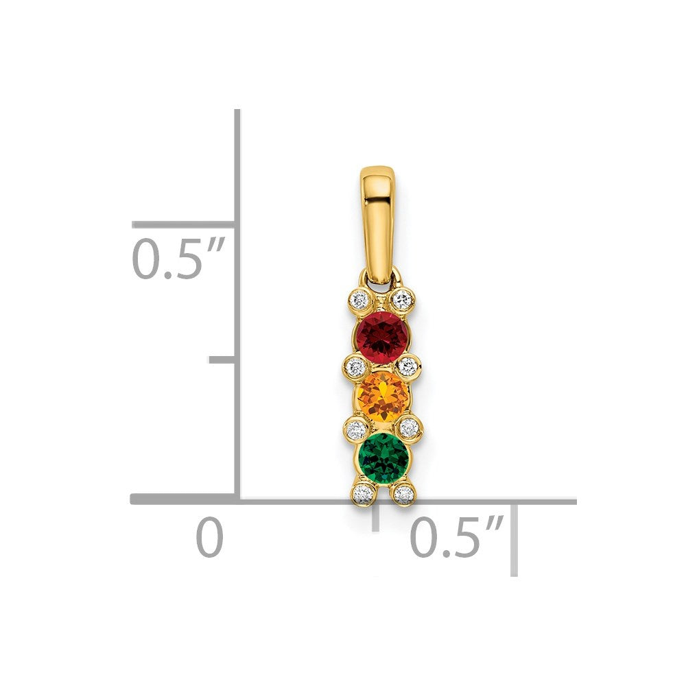 14K Family Jewelry Diamond Semi-Set Pendant