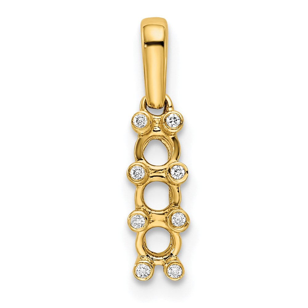 14K Family Jewelry Geniune Stone & Diamond Set Pendant