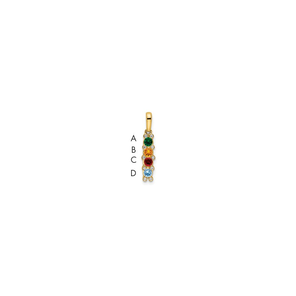 14K Family Jewelry Diamond Semi-Set Pendant