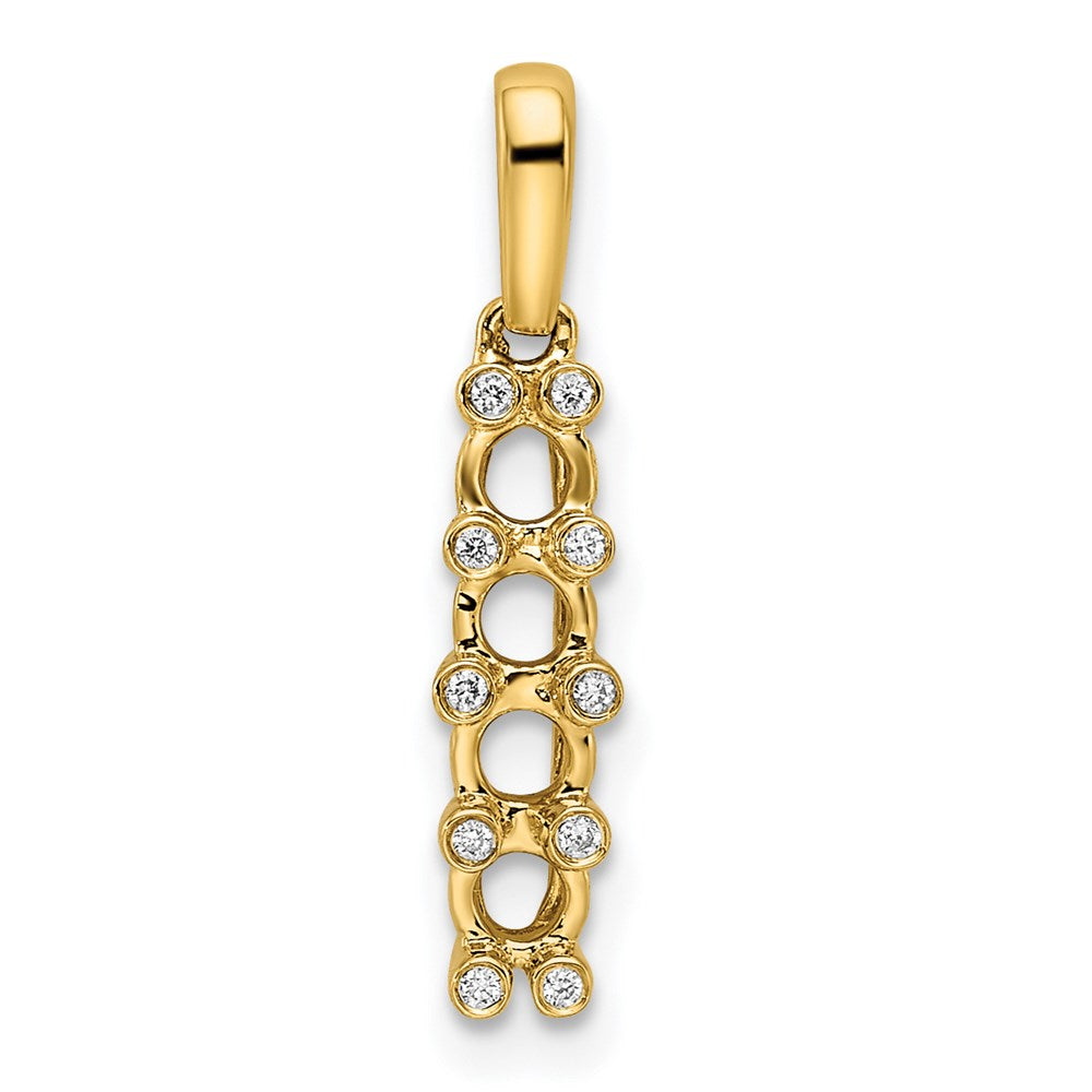 14K Family Jewelry Geniune Stone & Diamond Set Pendant