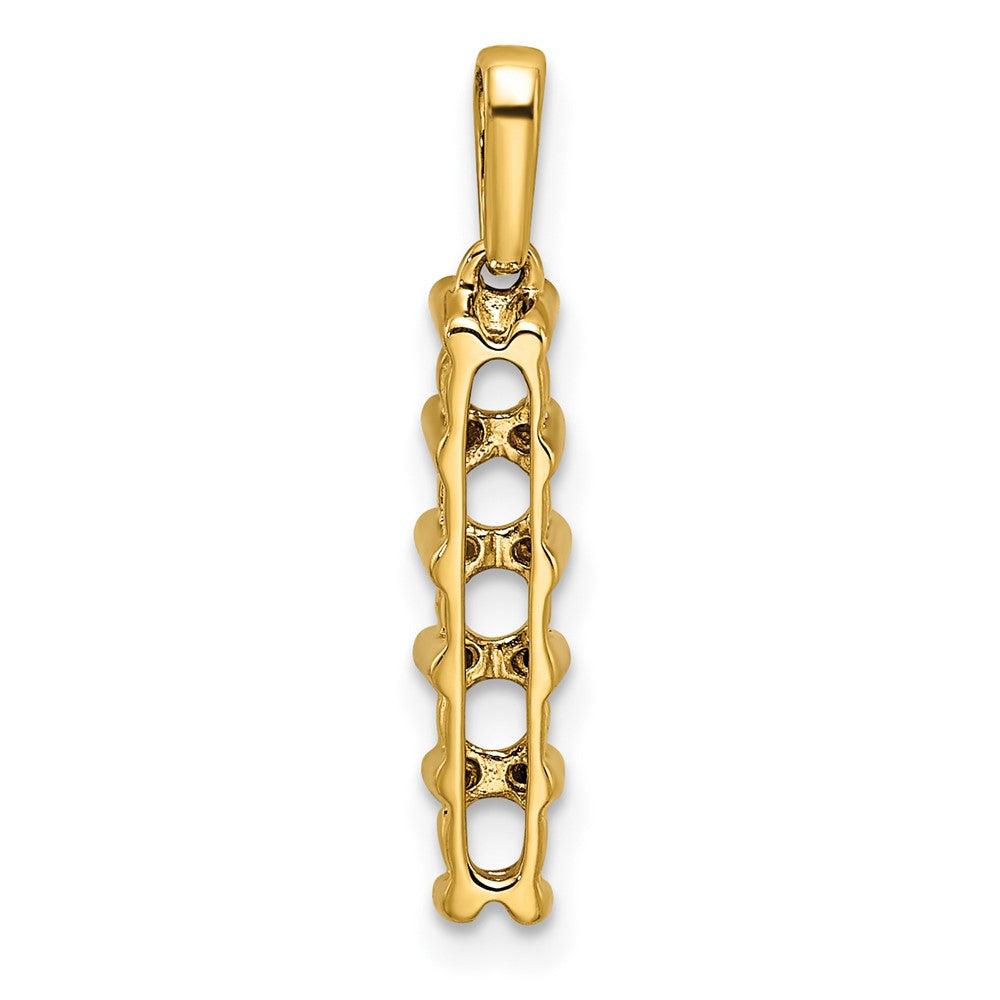 14K Family Jewelry Geniune Stone & Diamond Set Pendant