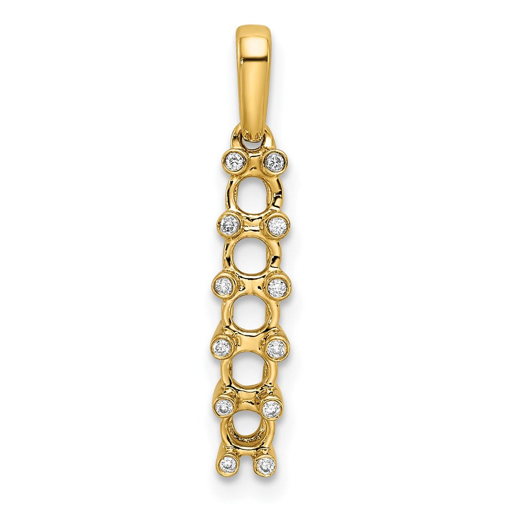 14K Family Jewelry Geniune Stone & Diamond Set Pendant