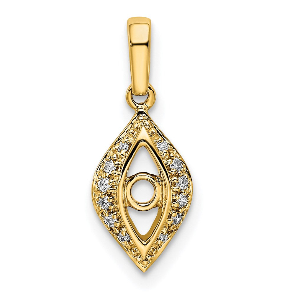14K Family Jewelry Synthetic Stone & Diamond Set Pendant