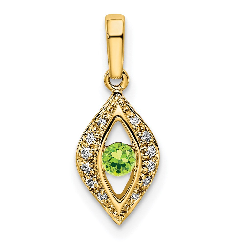 14K Family Jewelry Synthetic Stone & Diamond Set Pendant