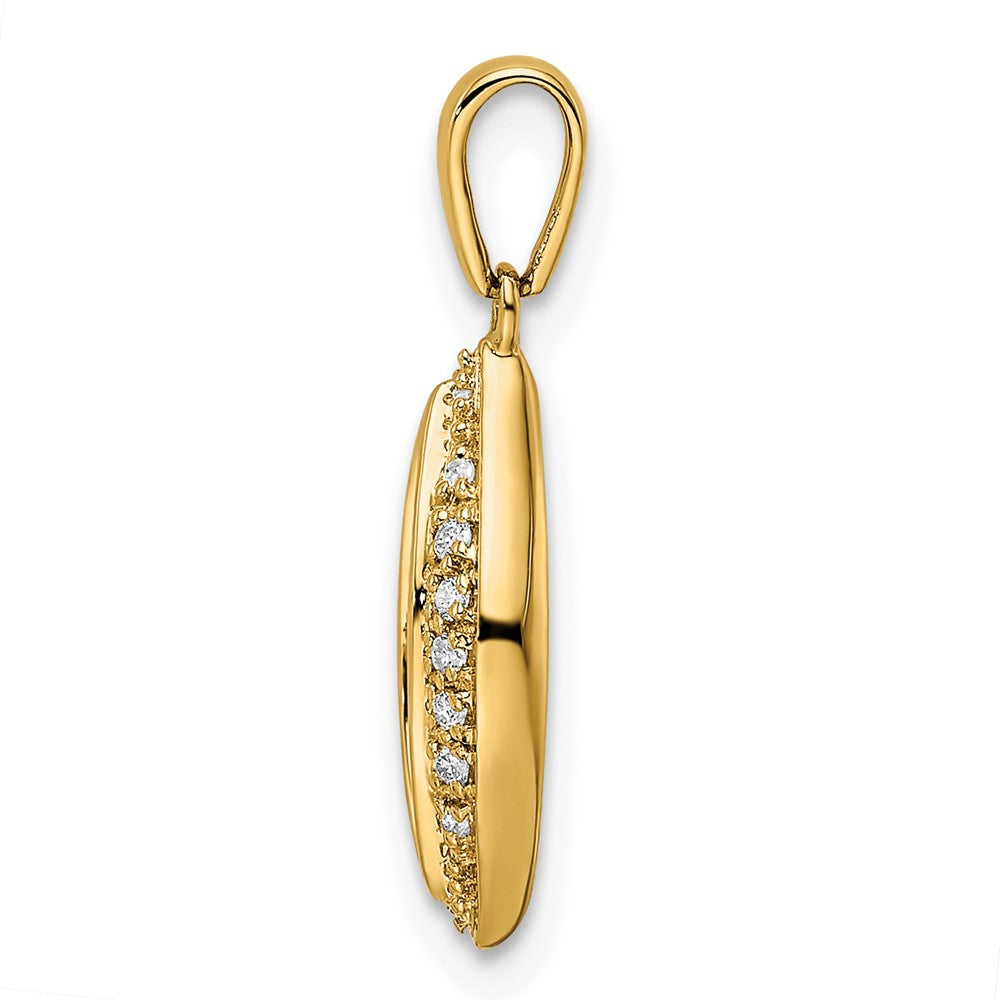 14K Family Jewelry Synthetic Stone & Diamond Set Pendant