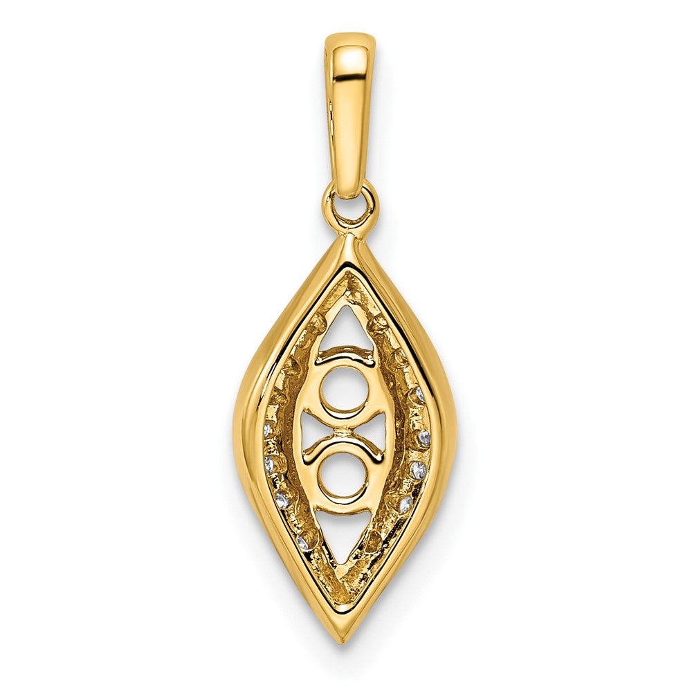 14K Family Jewelry Genuine Stone & Diamond Set Pendant