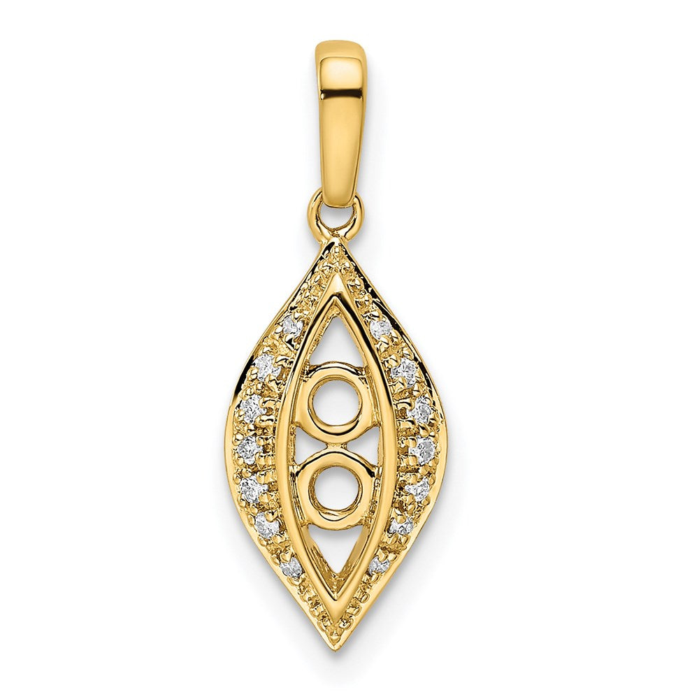 14K Family Jewelry Genuine Stone & Diamond Set Pendant