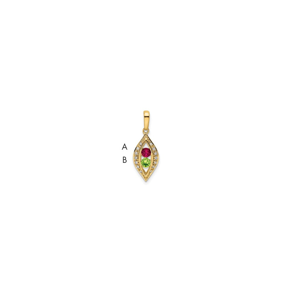 14K Family Jewelry Diamond Semi-Set Pendant