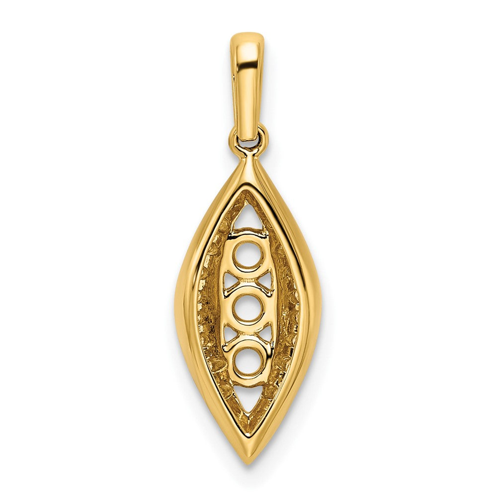 14K Family Jewelry Genuine Stone & Diamond Set Pendant