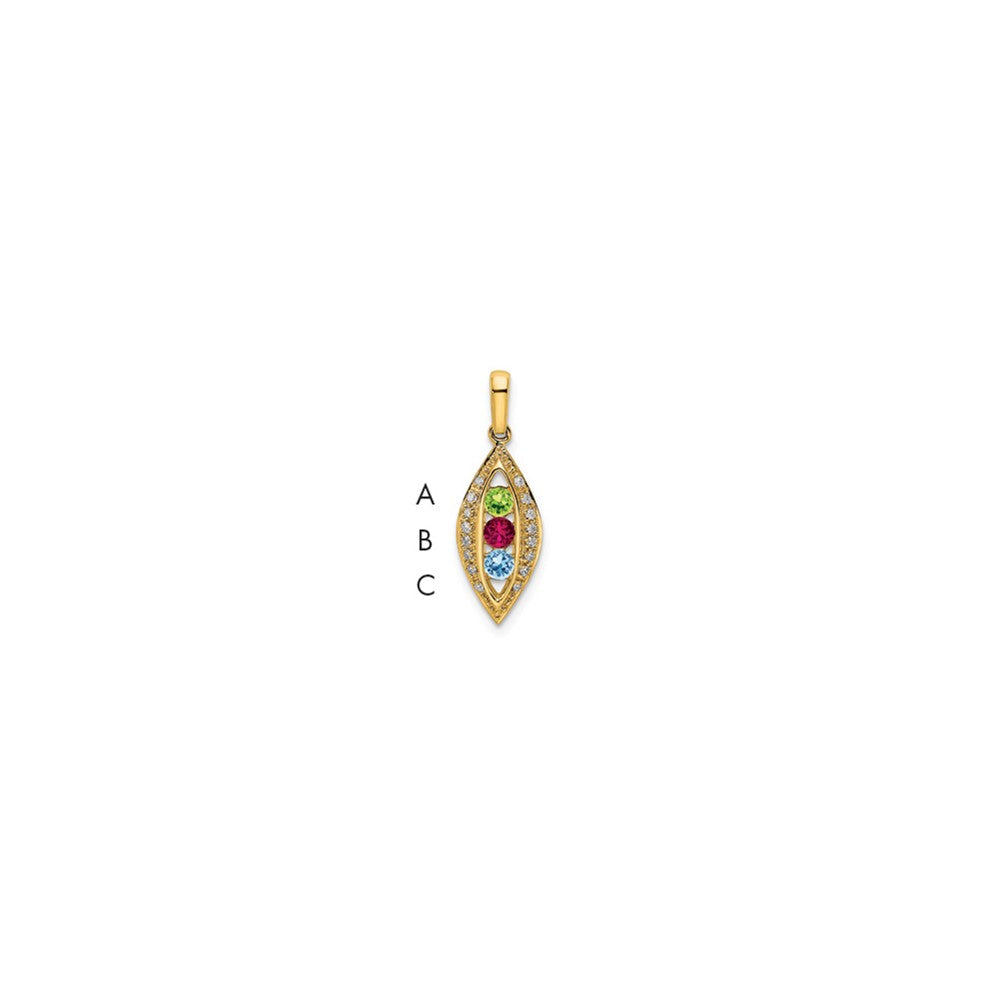 14K Family Jewelry Diamond Semi-Set Pendant