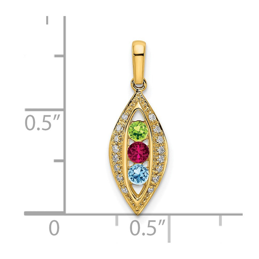 14K Family Jewelry Diamond Semi-Set Pendant