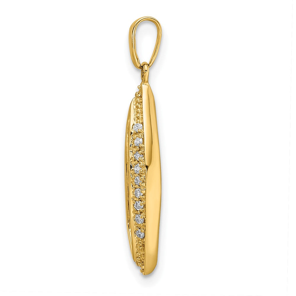 14K Family Jewelry Synthetic Stone & Diamond Set Pendant