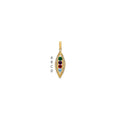 14K Family Jewelry Synthetic Stone & Diamond Set Pendant