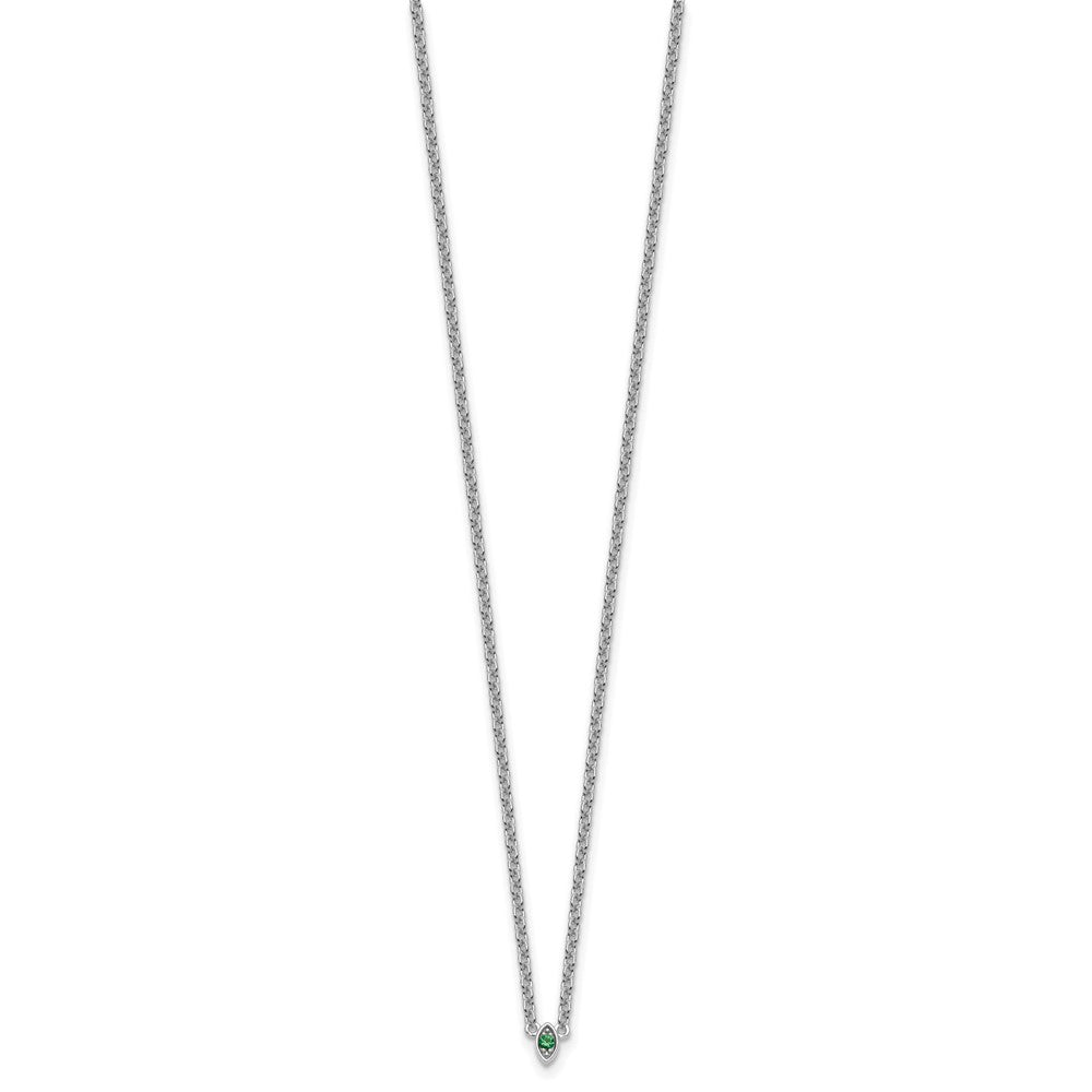 14k White Gold 1 Synthetic Birthstone Mother's Necklace