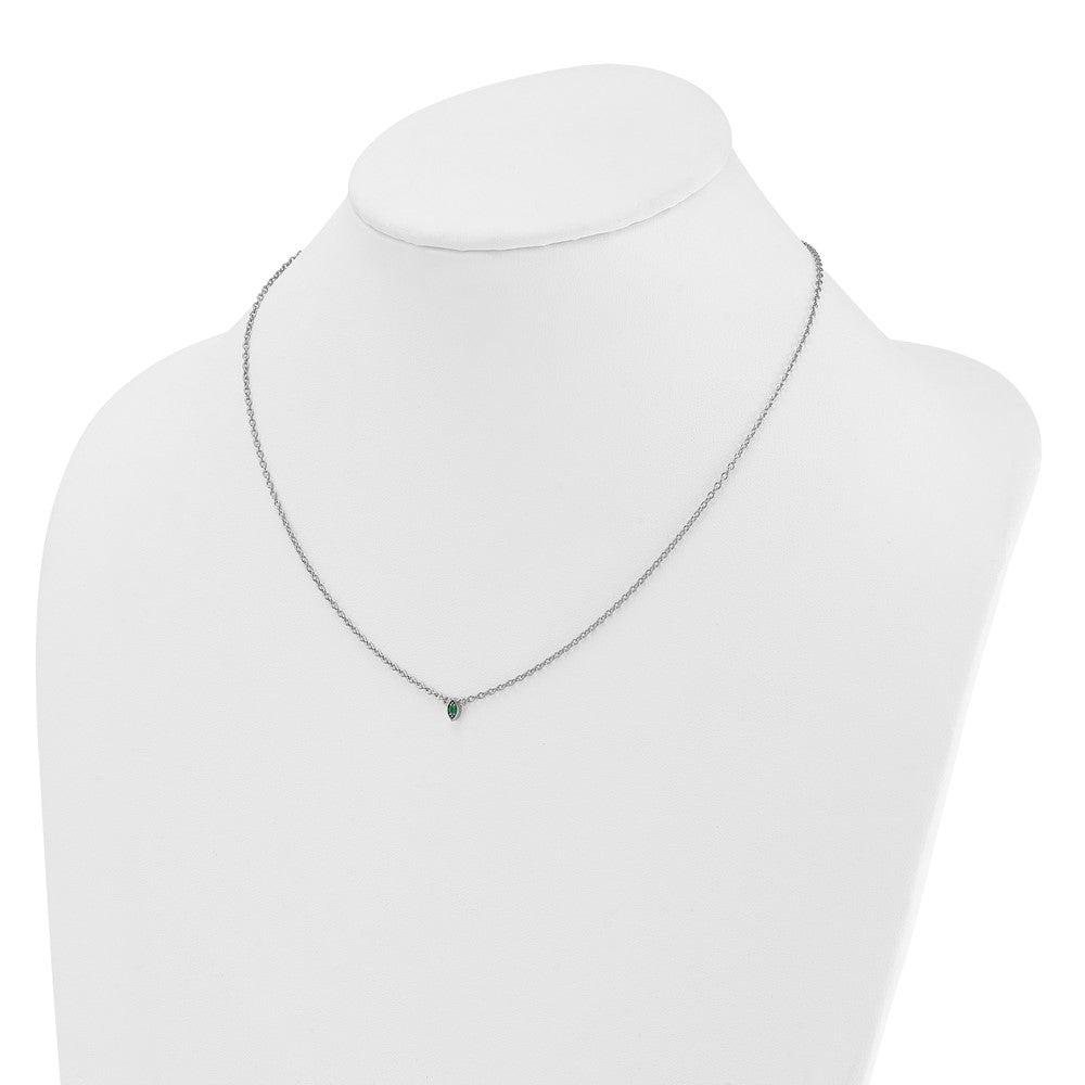 14k White Gold 1 Genuine Birthstone Mother's Necklace