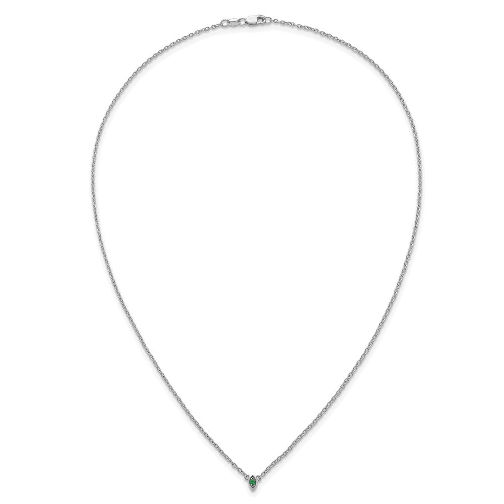 14k White Gold 1 Synthetic Birthstone Mother's Necklace