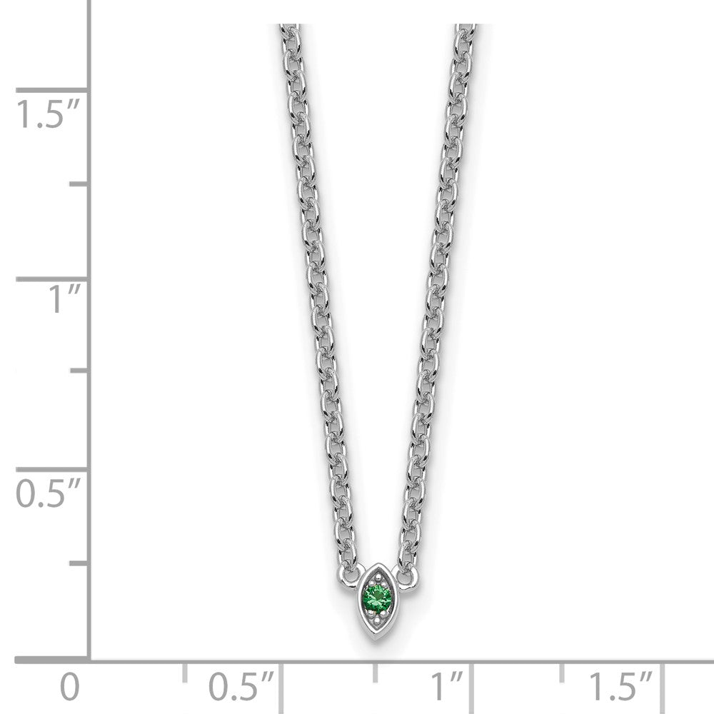 14k White Gold 1 Genuine Birthstone Mother's Necklace