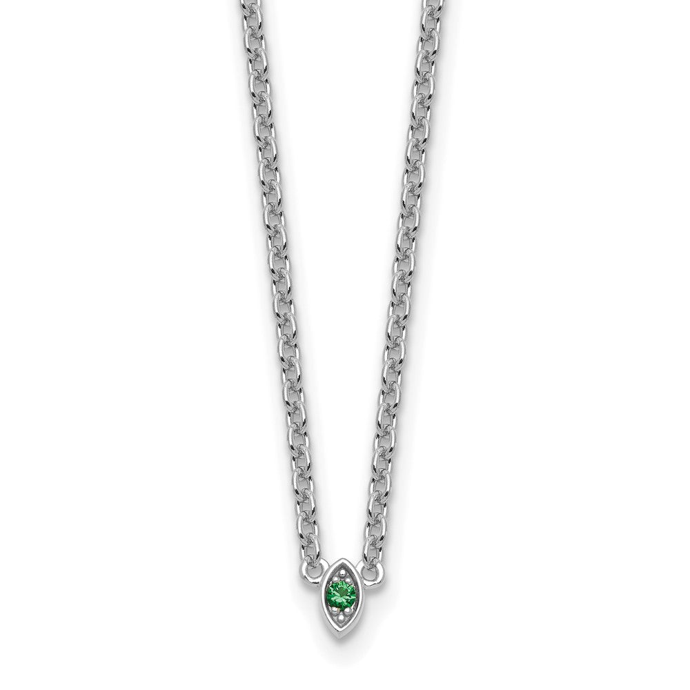 14k White Gold 1 Genuine Birthstone Mother's Necklace
