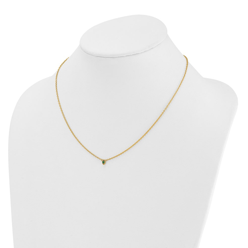 14k 1 Synthetic Birthstone Mother's Necklace