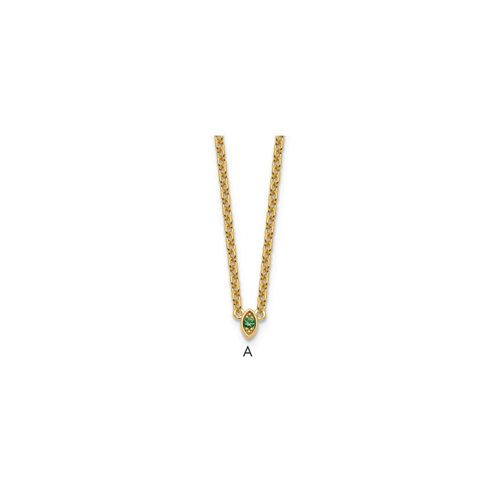 14k 1 Synthetic Birthstone Mother's Necklace