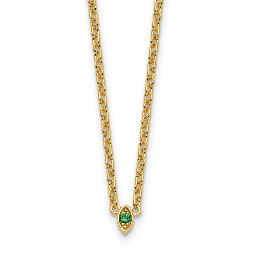 14k 1 Synthetic Birthstone Mother's Necklace