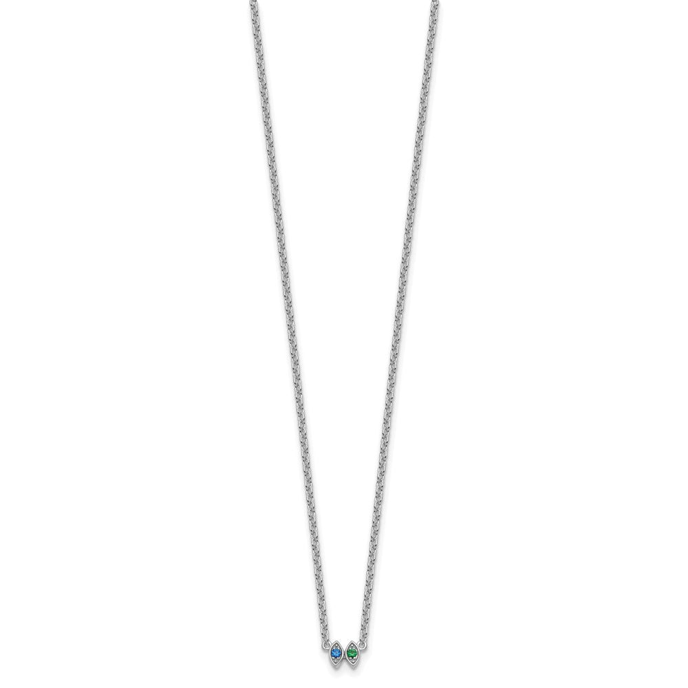 14k White Gold 2 Birthstone Mother's Necklace Mounting
