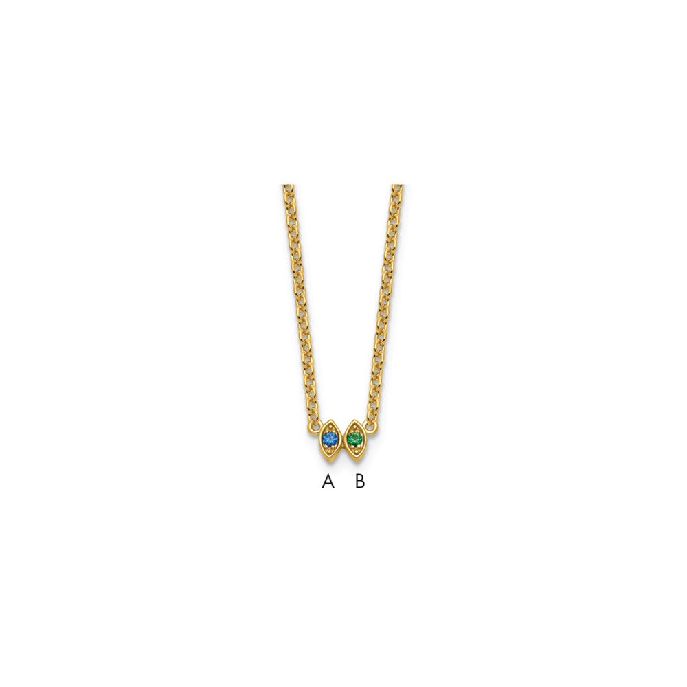 14k 2 Synthetic Birthstone Mother's Necklace
