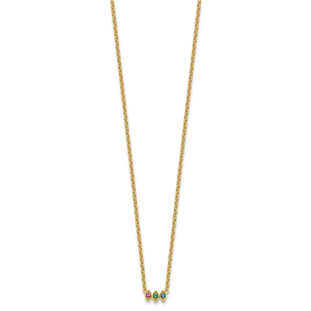 14k 3 Birthstone Mother's Necklace Mounting
