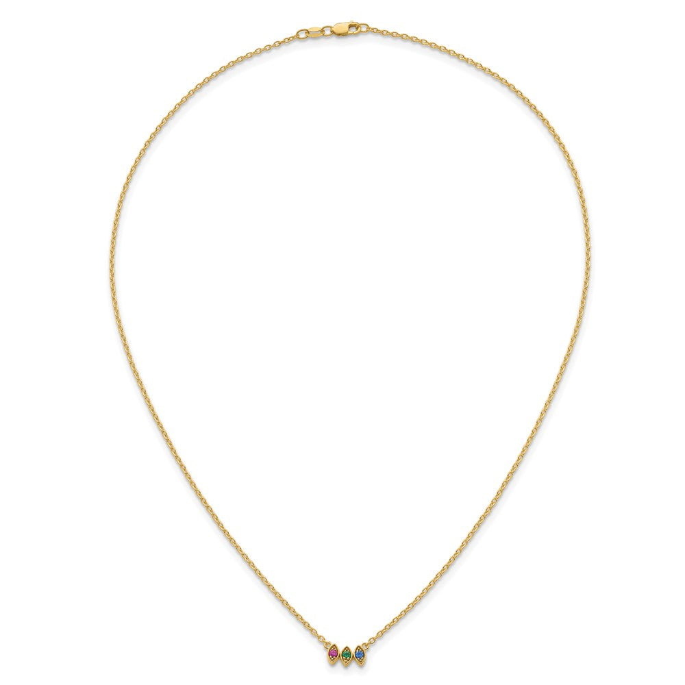 14k 3 Birthstone Mother's Necklace Mounting