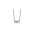 14k White Gold 4 Genuine Birthstone Mother's Necklace