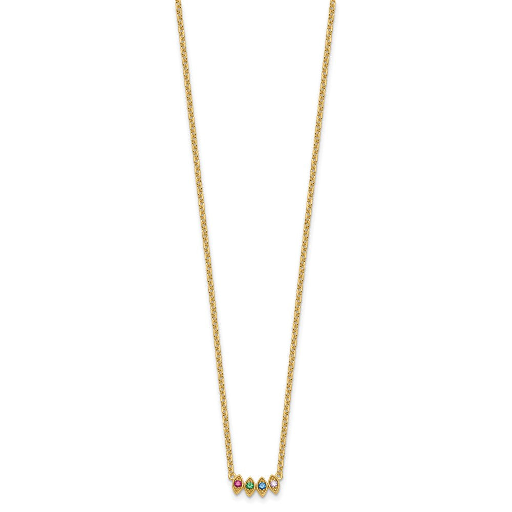 14k 4 Synthetic Birthstone Mother's Necklace