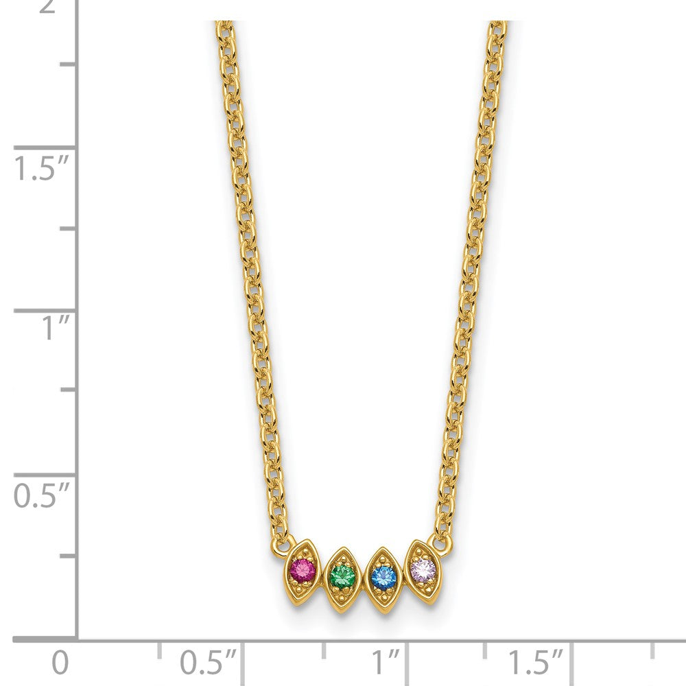 14k 4 Synthetic Birthstone Mother's Necklace