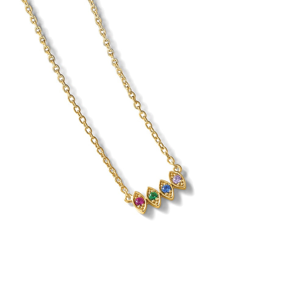 14k 4 Synthetic Birthstone Mother's Necklace