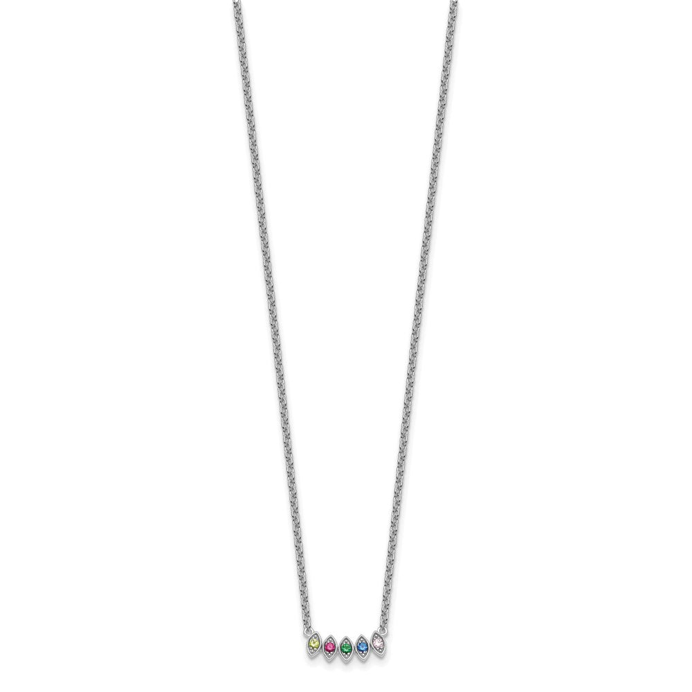 14k White Gold 5 Birthstone Mother's Necklace Mounting